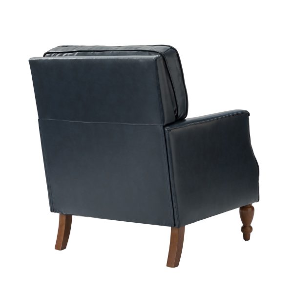 Gerald Navy Vegan Leather Tufted Accent Armchair 2