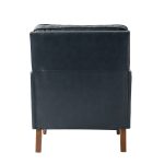Gerald Navy Vegan Leather Tufted Accent Armchair