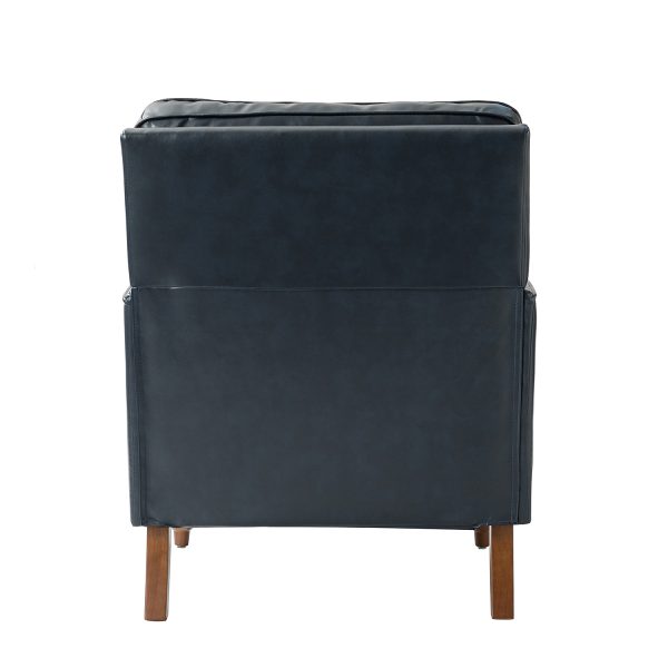 Gerald Navy Vegan Leather Tufted Accent Armchair 3
