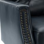 Gerald Navy Vegan Leather Tufted Accent Armchair