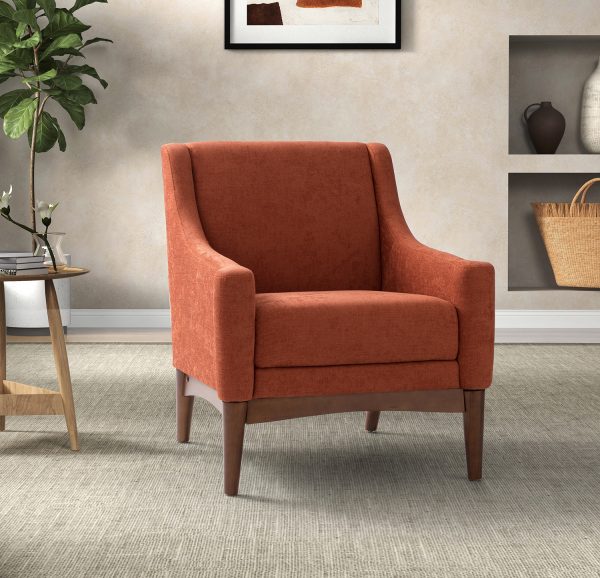 Gerard Orange Mid Century Modern Ergonomic Armchair