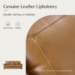 Gerardo Camel Leather Rolled Arm Nailhead Trim Sofa 8 Gerardo Camel Leather Rolled Arm Nailhead Trim Sofa