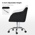 Gerhard Black Velvet Channel Tufted Ergonomic Swivel Office Chair 8 Gerhard Black Velvet Channel Tufted Ergonomic Swivel Office Chair