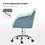 Gerhard Blue Velvet Channel Tufted Ergonomic Swivel Office Chair 8 Gerhard Blue Velvet Channel Tufted Ergonomic Swivel Office Chair