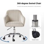 Gerhard Tan Velvet Channel Tufted Ergonomic Swivel Task Chair 9 Gerhard Tan Velvet Channel Tufted Ergonomic Swivel Task Chair