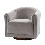 Gero Grey Chenille 360 Swivel Modern Barrel Chair 7 Gero Grey Chenille 360 Swivel Modern Barrel Chair