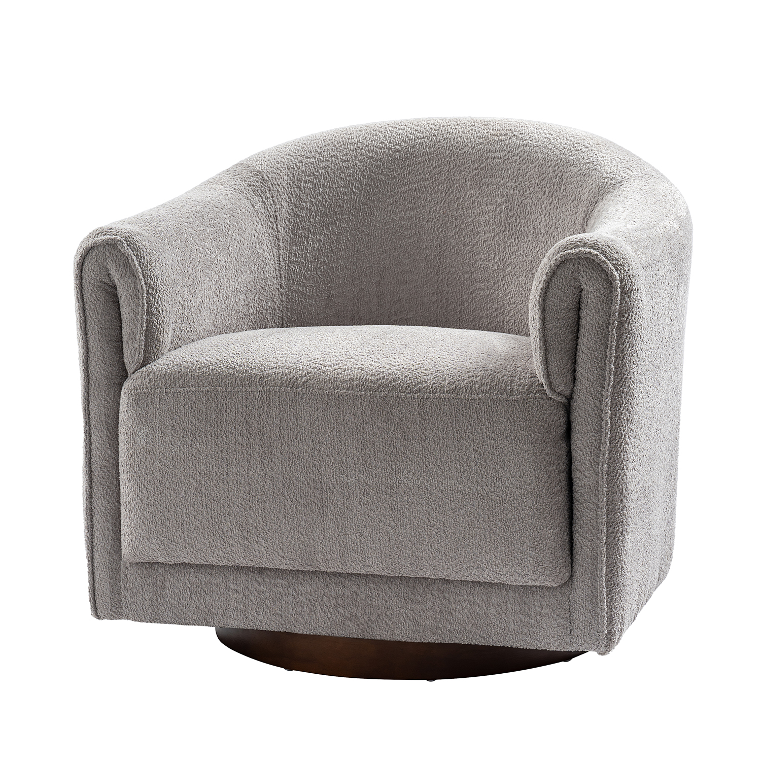 Gero Grey Chenille 360 Swivel Modern Barrel Chair 2 Gero Grey Chenille 360 Swivel Modern Barrel Chair - Image 2