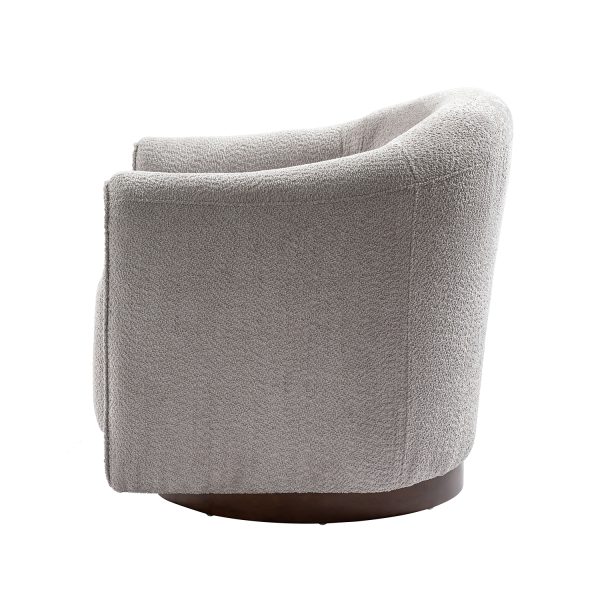 Gero Grey Chenille 360 Swivel Modern Barrel Chair 2