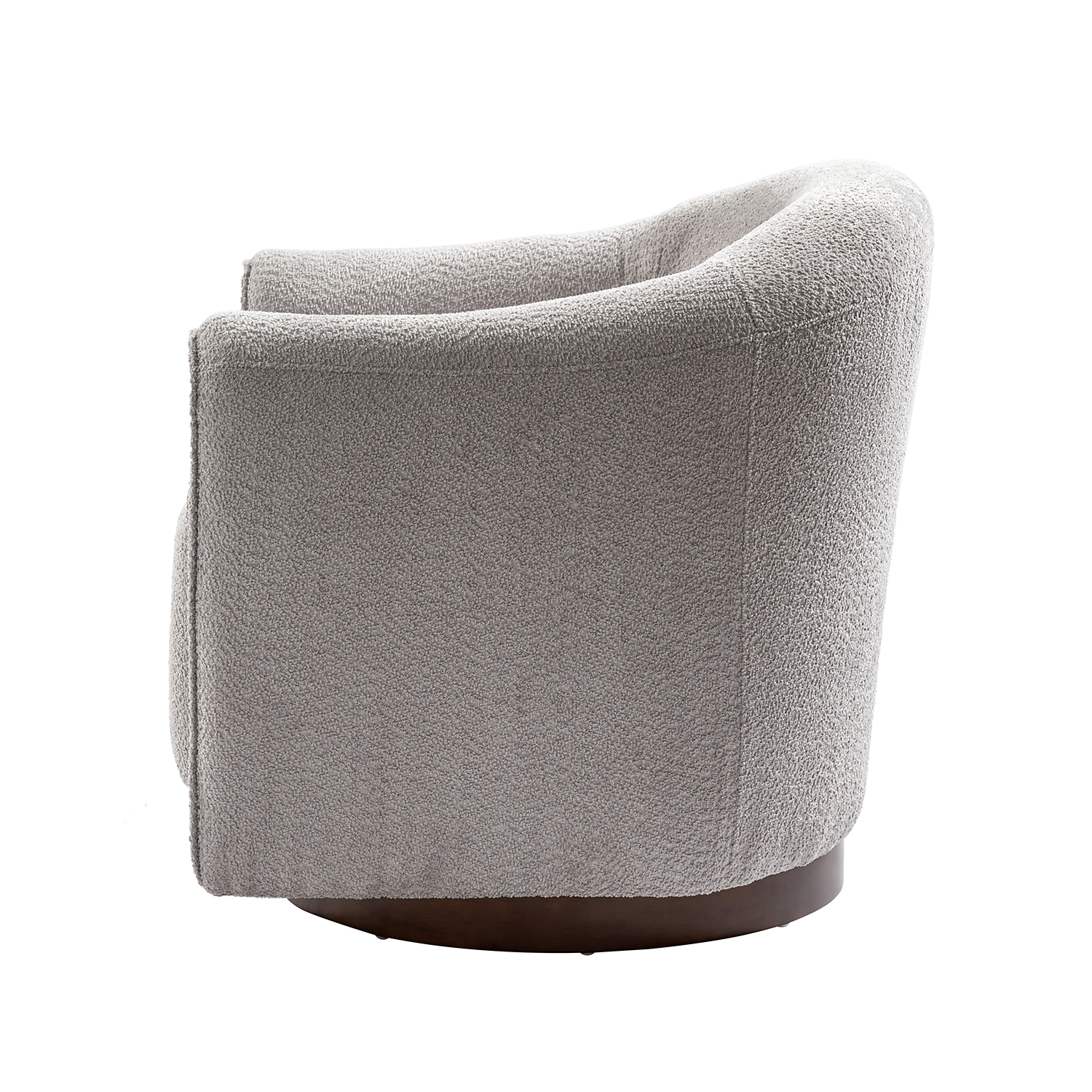 Gero Grey Chenille 360 Swivel Modern Barrel Chair 3 Gero Grey Chenille 360 Swivel Modern Barrel Chair - Image 3