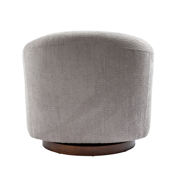 Gero Grey Chenille 360 Swivel Modern Barrel Chair 4