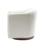 Gero Ivory Chenille 360 Swivel Modern Barrel Chair
