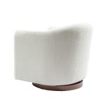 Gero Ivory Chenille 360 Swivel Modern Barrel Chair