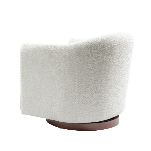 Gero Ivory Chenille 360 Swivel Modern Barrel Chair 3