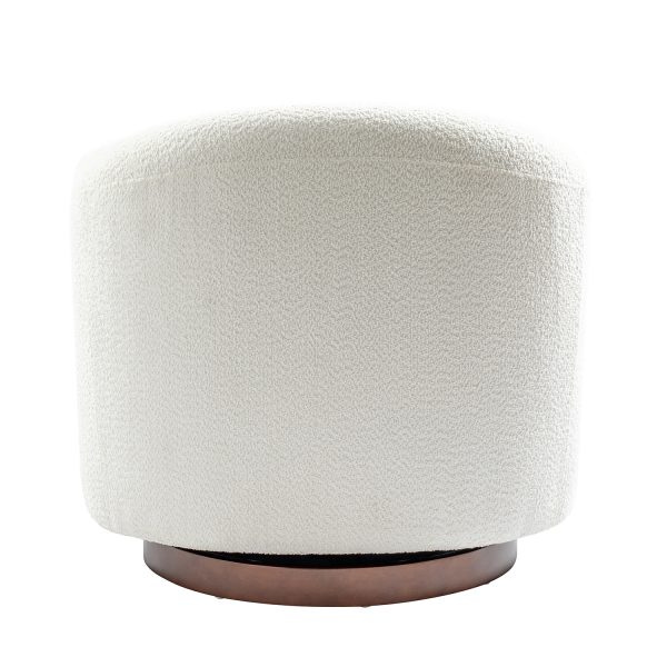 Gero Ivory Chenille 360 Swivel Modern Barrel Chair 4
