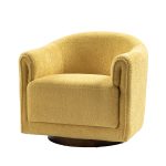 Gero Yellow Chenille 360 Swivel Modern Barrel Accent Chair 7 Gero Yellow Chenille 360 Swivel Modern Barrel Accent Chair