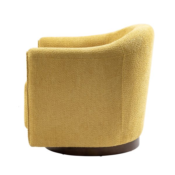 Gero Yellow Chenille 360 Swivel Modern Barrel Accent Chair 2