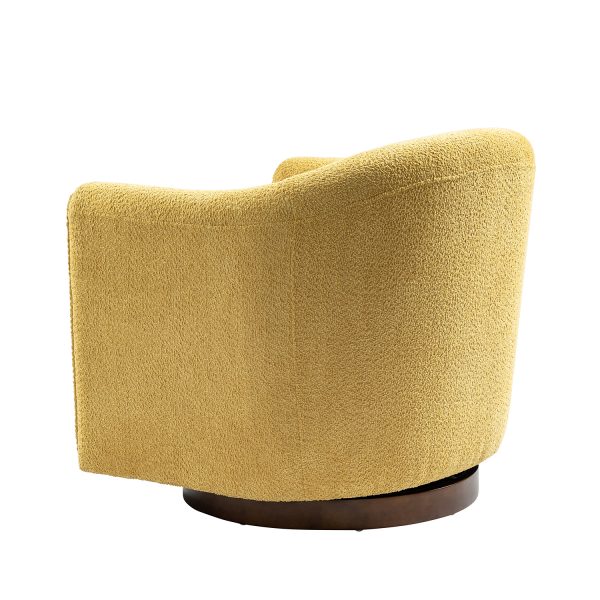 Gero Yellow Chenille 360 Swivel Modern Barrel Accent Chair 3