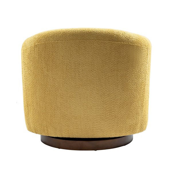 Gero Yellow Chenille 360 Swivel Modern Barrel Accent Chair 4