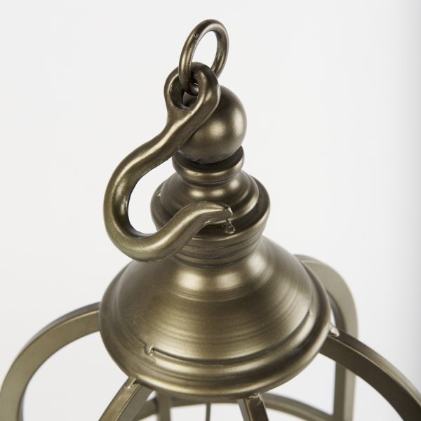 Gerson I Large Cage Style Gold Metal Candle Holder Lantern 5