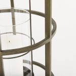 Gerson I Large Cage-Style Gold Metal Candle Holder Lantern