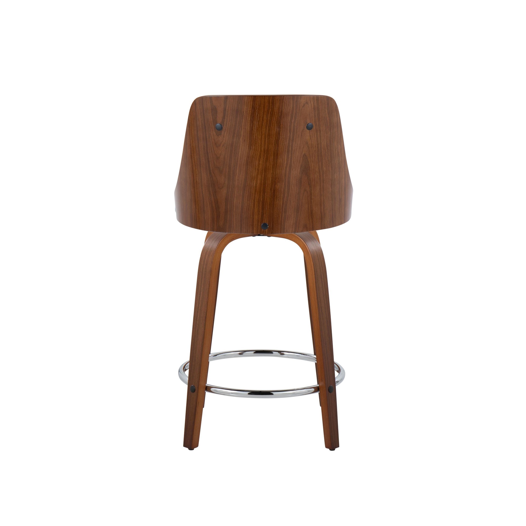 Gianna 24 Inch Walnut and White Mid-Century Counter Stools (Set of 2) 7 Gianna 24 Inch Walnut and White Mid-Century Counter Stools (Set of 2) - Image 7