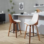 Gianna 26 Inch Mid-Century Modern Walnut Counter Stools (Set of 2) 5 Gianna 26 Inch Mid-Century Modern Walnut Counter Stools (Set of 2)