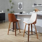 Gianna 26 Inch Mid-Century Modern Walnut Counter Stools (Set of 2) 4 Gianna 26 Inch Mid-Century Modern Walnut Counter Stools (Set of 2)