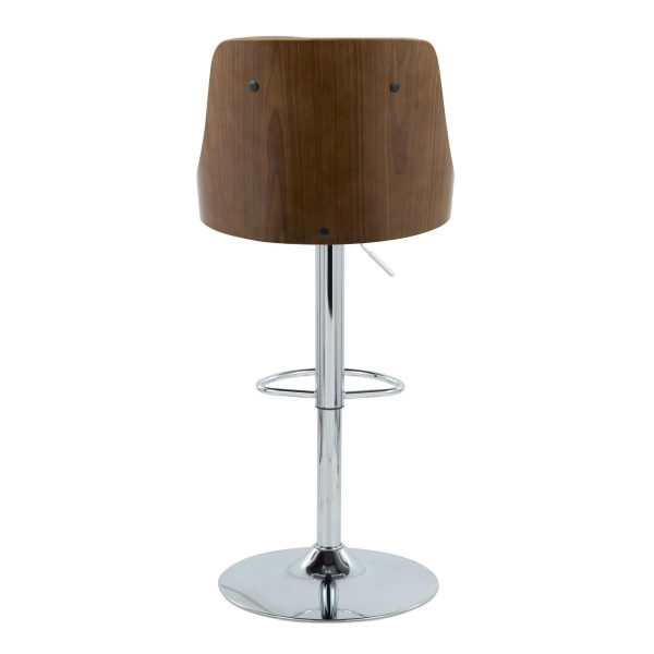 Gianna Light Grey Faux Leather Mid Century Swivel Barstools Set of 2 4