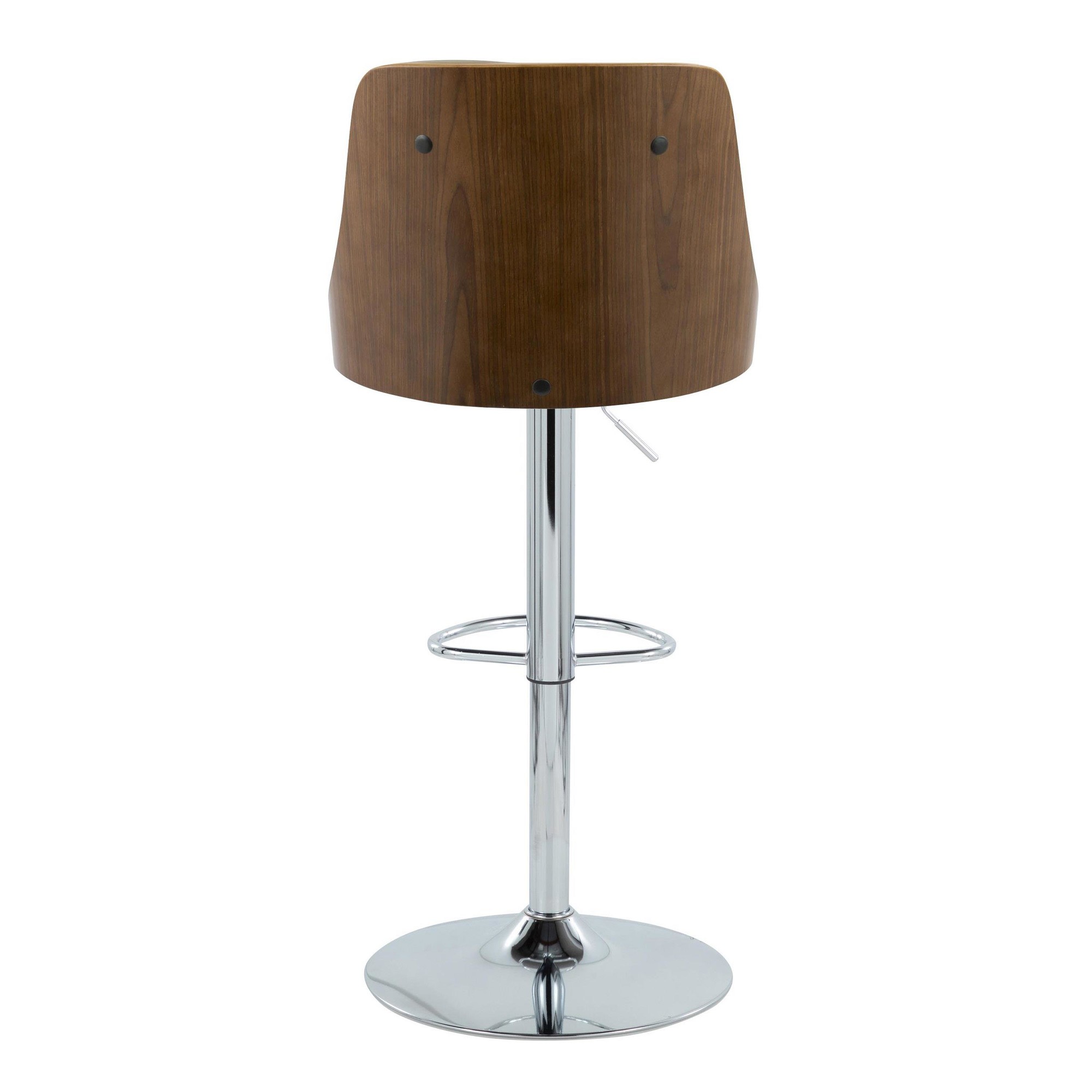 Gianna Light Grey Faux Leather Mid-Century Swivel Barstools (Set of 2) 5 Gianna Light Grey Faux Leather Mid-Century Swivel Barstools (Set of 2) - Image 5