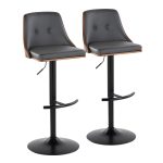 Gianna Mid-Century Modern Grey Faux Leather Barstools (Set of 2) 16 Gianna Mid-Century Modern Grey Faux Leather Barstools (Set of 2)