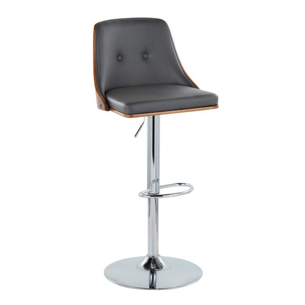 Gianna Mid Century Modern Grey Swivel Barstools Set of 2 1