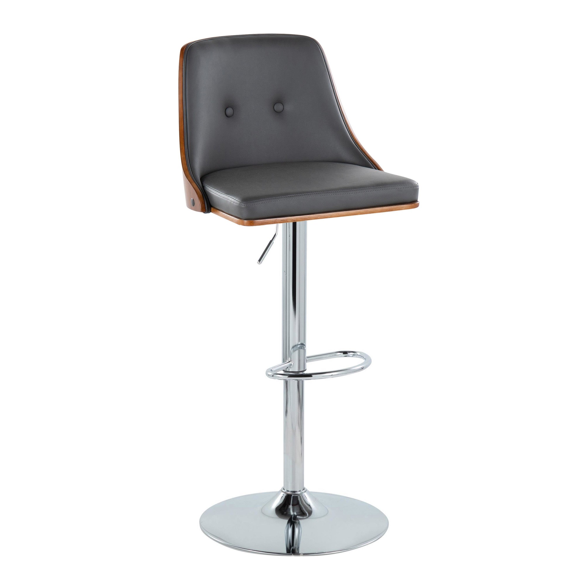 Gianna Mid-Century Modern Grey Swivel Barstools (Set of 2) 2 Gianna Mid-Century Modern Grey Swivel Barstools (Set of 2) - Image 2