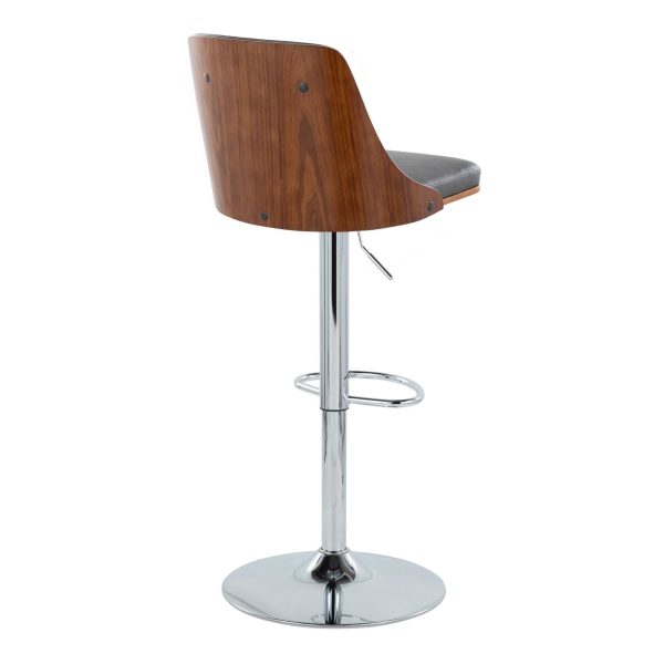Gianna Mid Century Modern Grey Swivel Barstools Set of 2 3