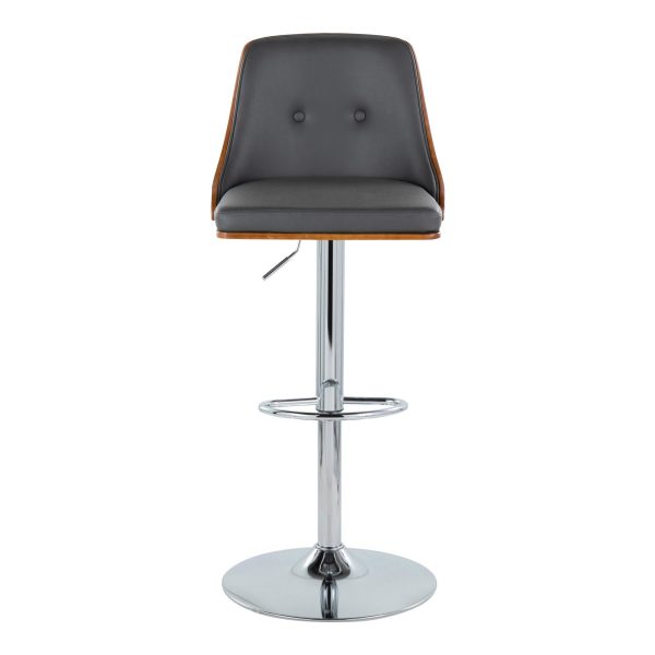 Gianna Mid Century Modern Grey Swivel Barstools Set of 2 5