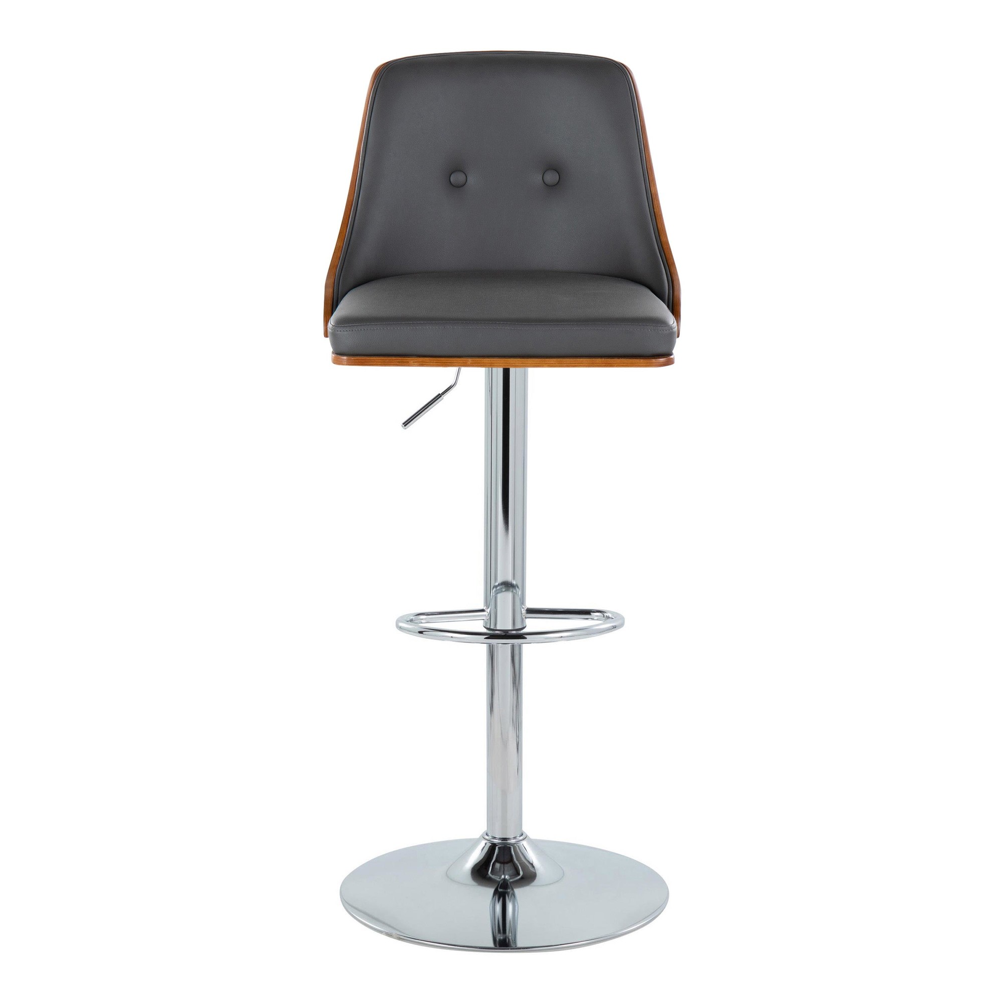 Gianna Mid-Century Modern Grey Swivel Barstools (Set of 2) 6 Gianna Mid-Century Modern Grey Swivel Barstools (Set of 2) - Image 6