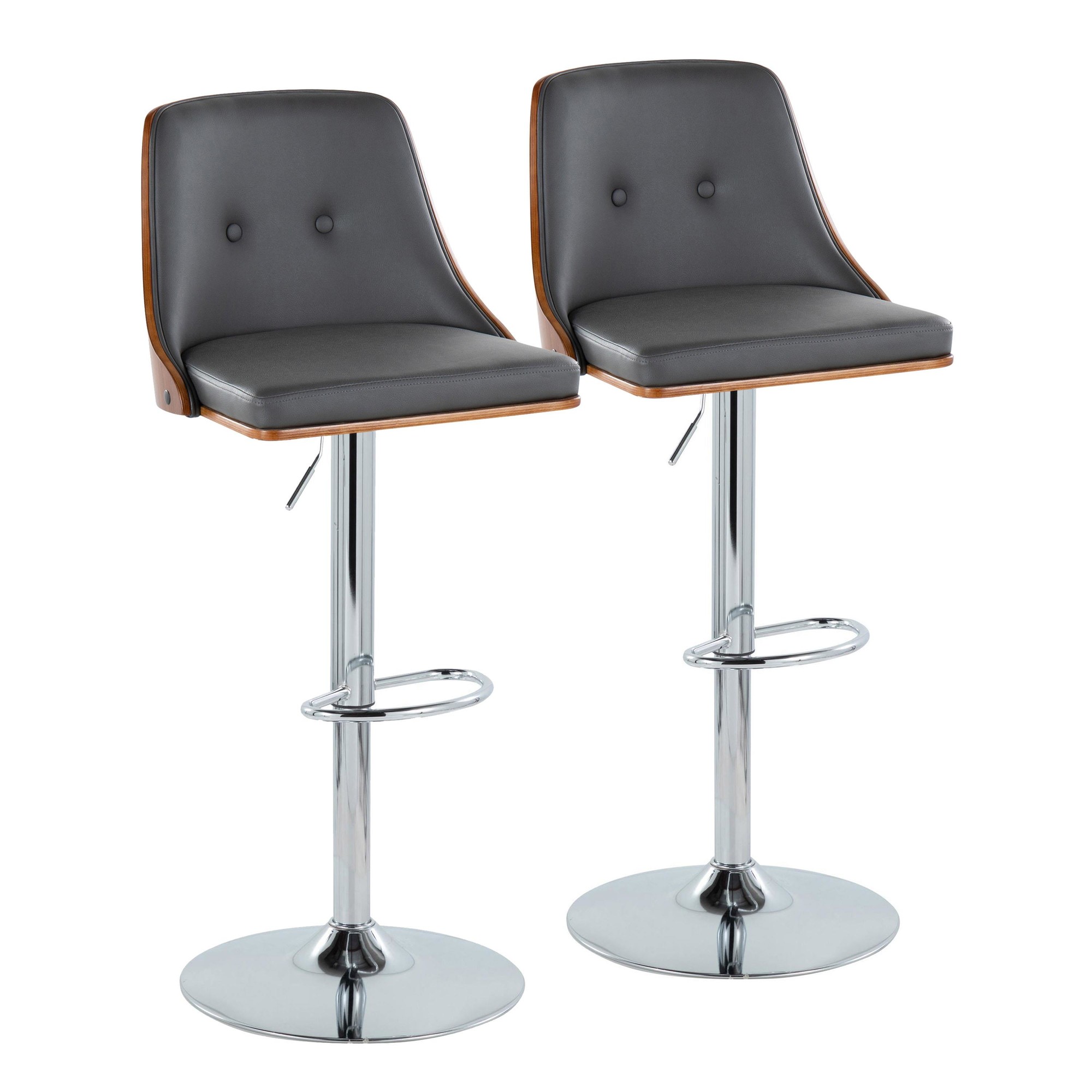 Gianna Mid-Century Modern Grey Swivel Barstools (Set of 2) 1 Gianna Mid-Century Modern Grey Swivel Barstools (Set of 2)