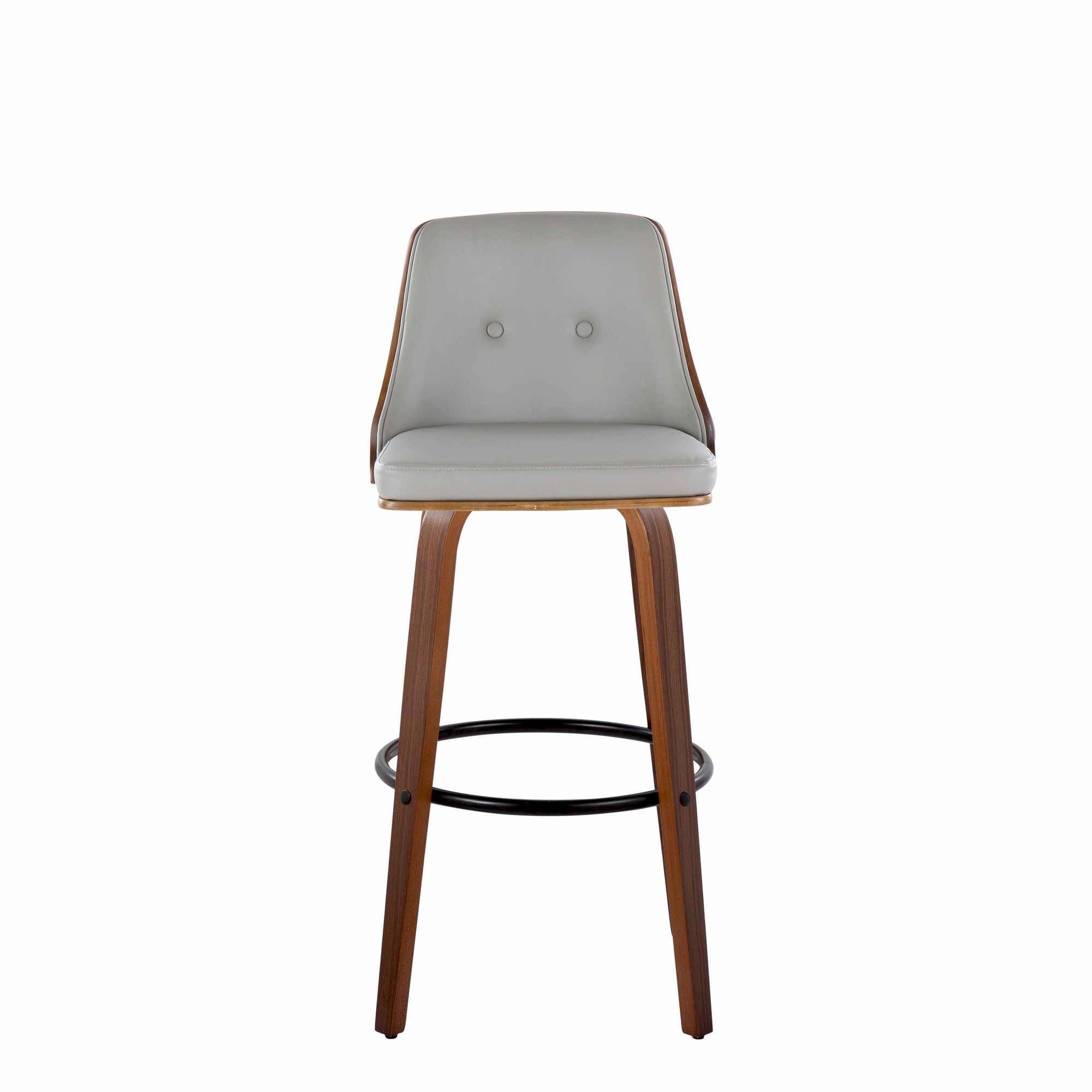 Gianna Mid-Century Modern Light Grey Swivel Barstools (Set of 2) 8 Gianna Mid-Century Modern Light Grey Swivel Barstools (Set of 2) - Image 8