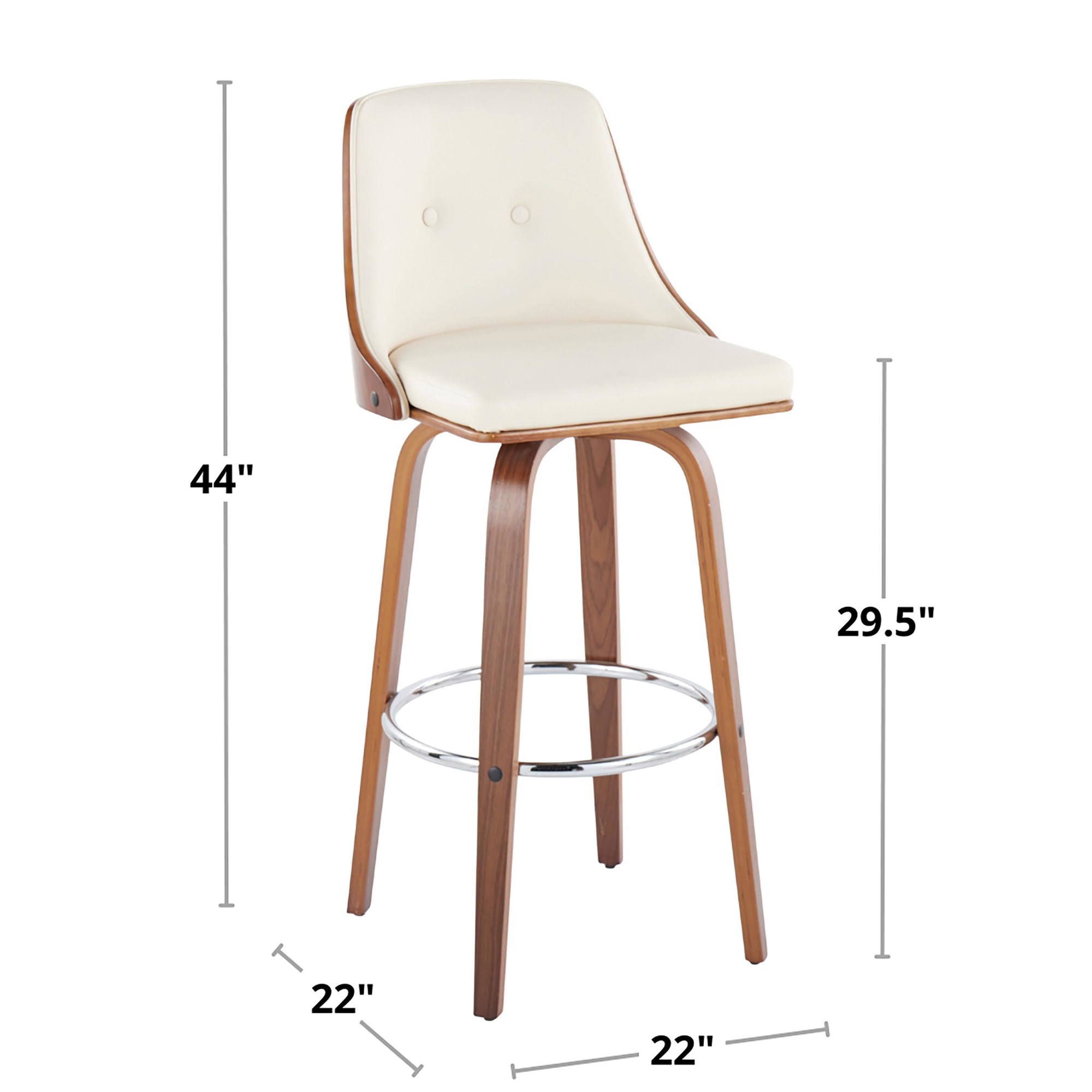 Gianna Mid-Century Modern Light Grey Swivel Barstools (Set of 2) 9 Gianna Mid-Century Modern Light Grey Swivel Barstools (Set of 2) - Image 9