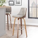 Gianna Mid-Century Modern Walnut and Grey Swivel Barstool (Set of 2) 10 Gianna Mid-Century Modern Walnut and Grey Swivel Barstool (Set of 2)