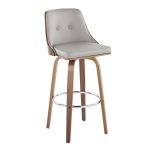 Gianna Mid-Century Modern Walnut and Grey Swivel Barstool (Set of 2) 12 Gianna Mid-Century Modern Walnut and Grey Swivel Barstool (Set of 2)
