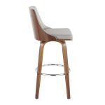 Gianna Mid-Century Modern Walnut and Grey Swivel Barstool (Set of 2) 13 Gianna Mid-Century Modern Walnut and Grey Swivel Barstool (Set of 2)