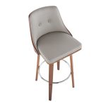 Gianna Mid-Century Modern Walnut and Grey Swivel Barstool (Set of 2) 17 Gianna Mid-Century Modern Walnut and Grey Swivel Barstool (Set of 2)