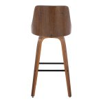 Gianna Mid-Century Modern Walnut and Grey Swivel Barstools (Set of 2)