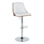 Gianna Mid-Century Modern Walnut and White Swivel Barstool (Set of 2) 9 Gianna Mid-Century Modern Walnut and White Swivel Barstool (Set of 2)