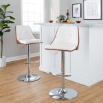 Gianna Mid-Century Modern White Faux Leather Swivel Barstool (Set of 2)