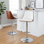 Gianna Mid-Century Modern White Faux Leather Swivel Barstool (Set of 2)