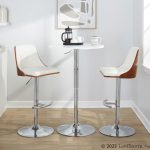 Gianna Mid-Century Modern White Faux Leather Swivel Barstool (Set of 2)