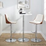 Gianna Mid-Century Modern White Faux Leather Swivel Barstool (Set of 2)