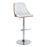 Gianna Mid-Century Modern White Faux Leather Swivel Barstool (Set of 2)