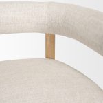 Gianna Open Back Light Brown Wood w/ Oatmeal Fabric Accent Chair